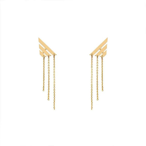 گوشواره میخی طلا 18 عیار زنانه گالری قو طلایی مدل حماسه