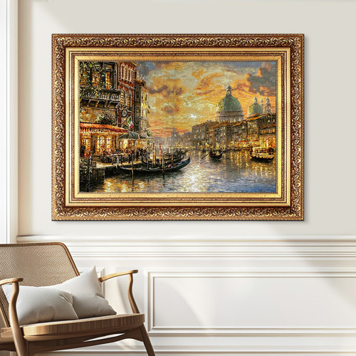 تابلو فرش دستباف فرش میرنظامی مدل منظره ونیز کد 719