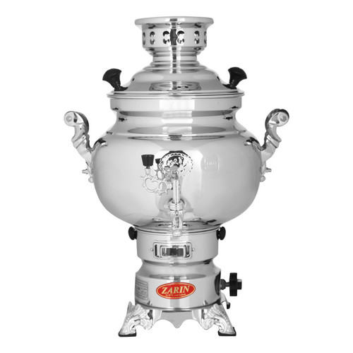 سماور گازی زرین مدل نگین کد 212 ظرفیت 8 لیتر